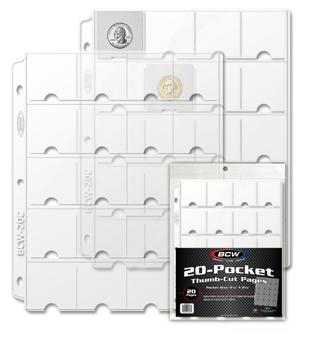 BCW Vinyl 20-Pocket Coin Pages