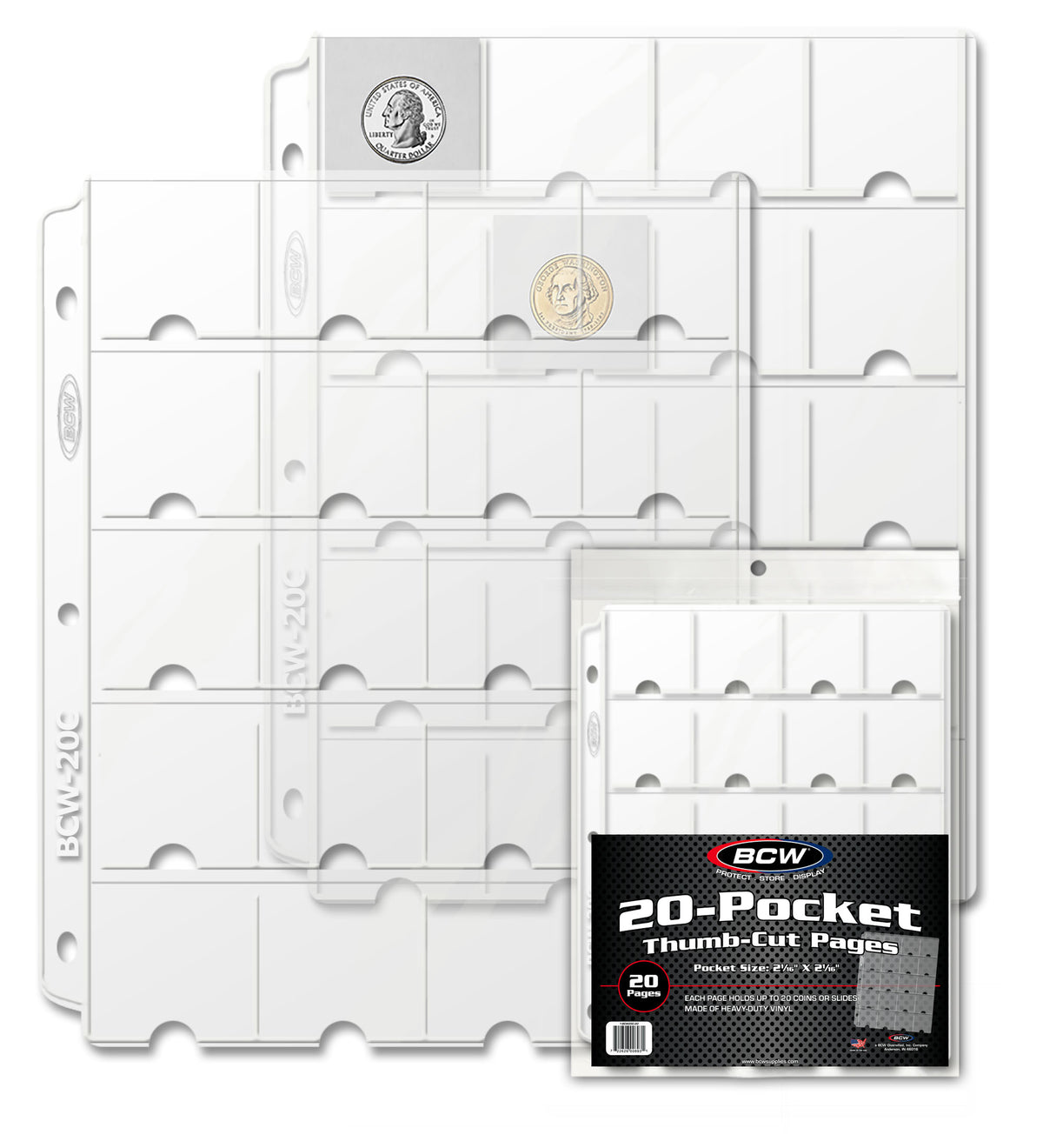 BCW Vinyl 20-Pocket Coin Pages