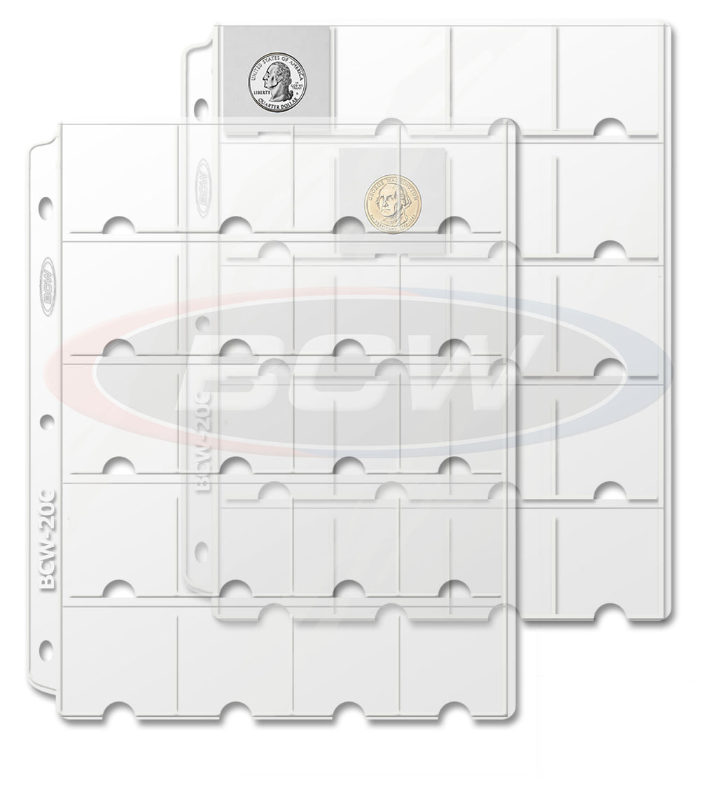 BCW Vinyl 20-Pocket Coin Pages