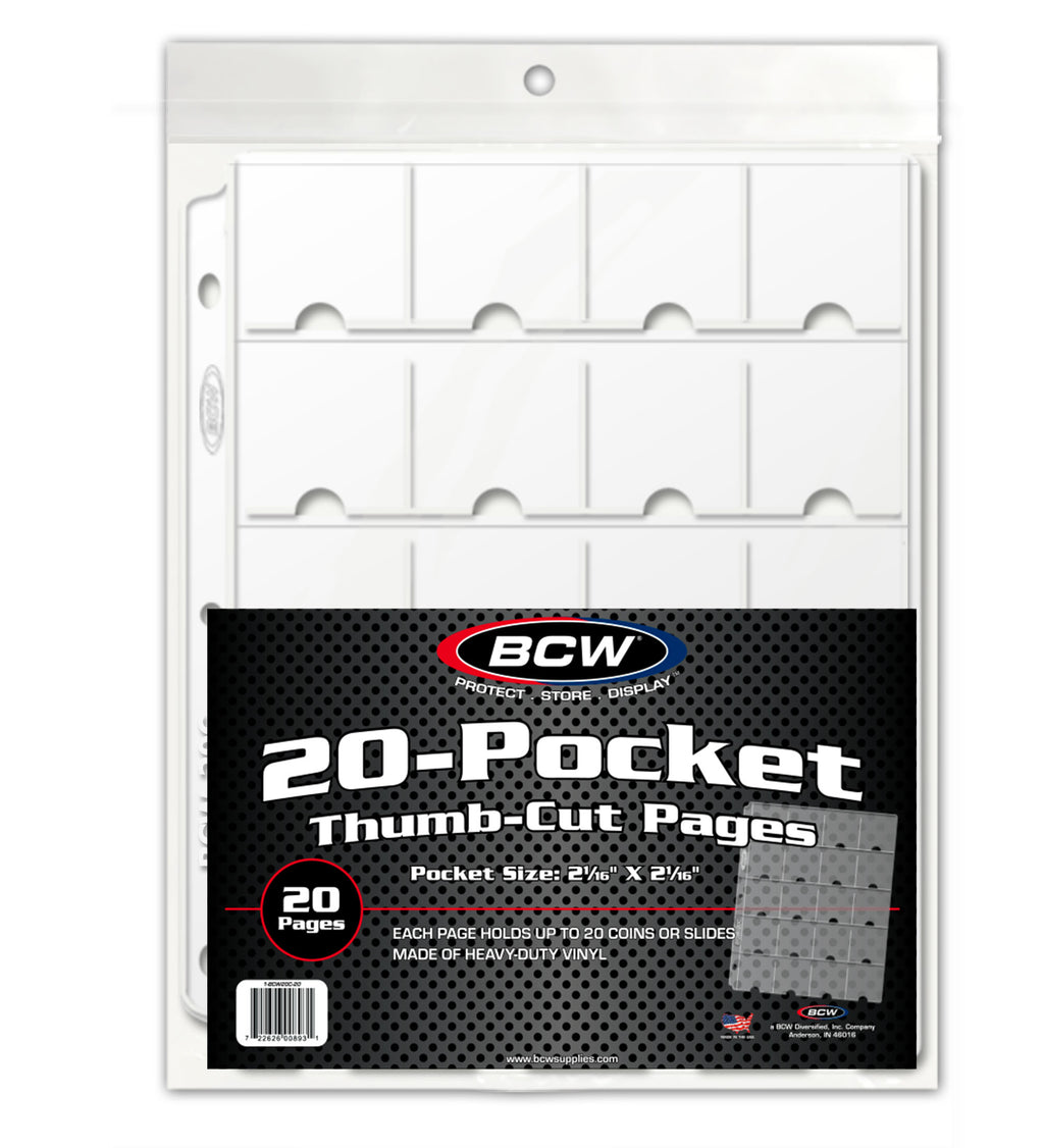 BCW Vinyl 20-Pocket Coin Pages