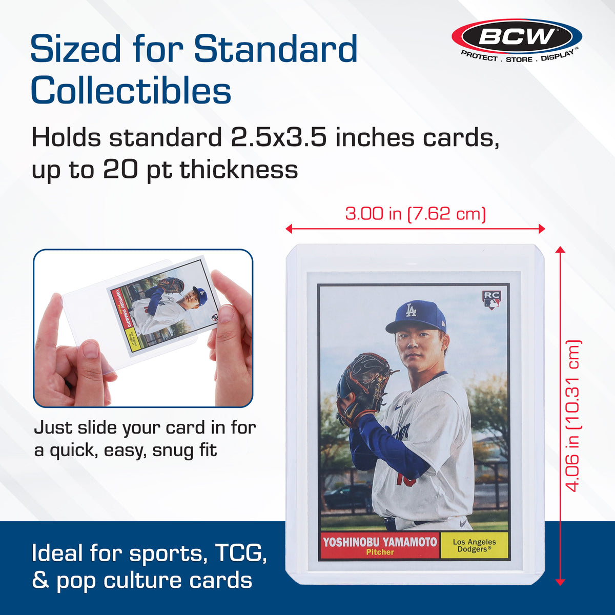 BCW 3x4 Topload Card Holders - 100 Count