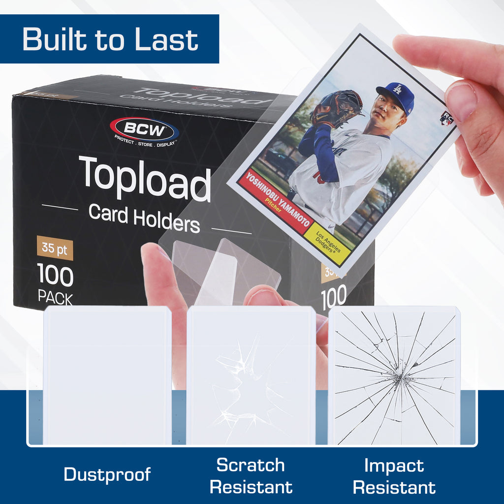 BCW 3x4 Topload Card Holders - 100 Count