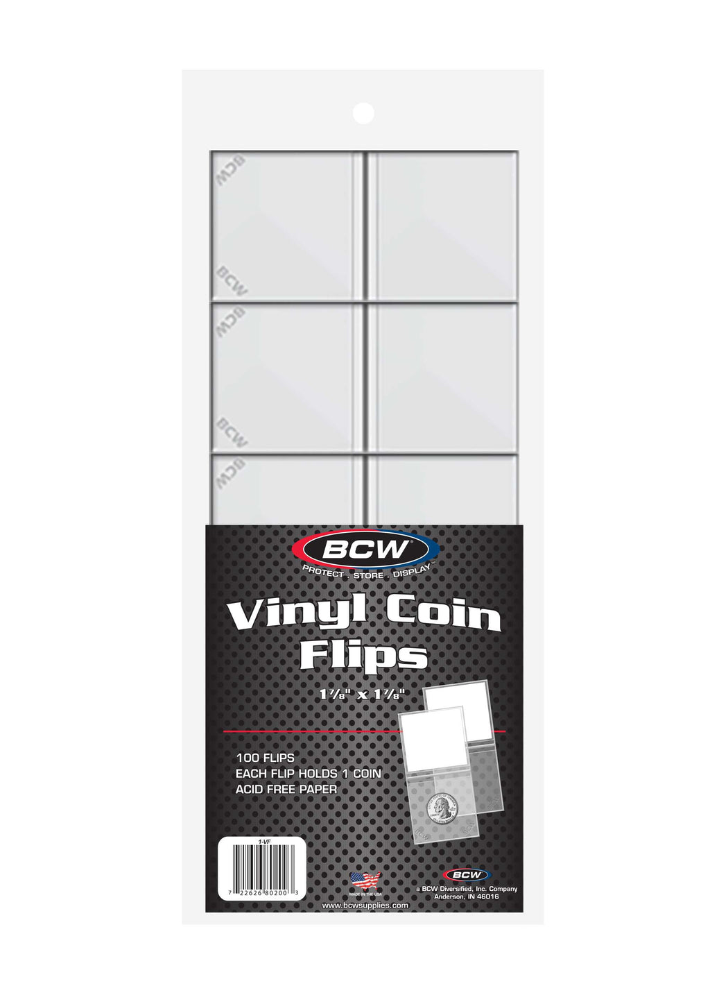 BCW 2x2 Double Pocket Vinyl Coin Flips