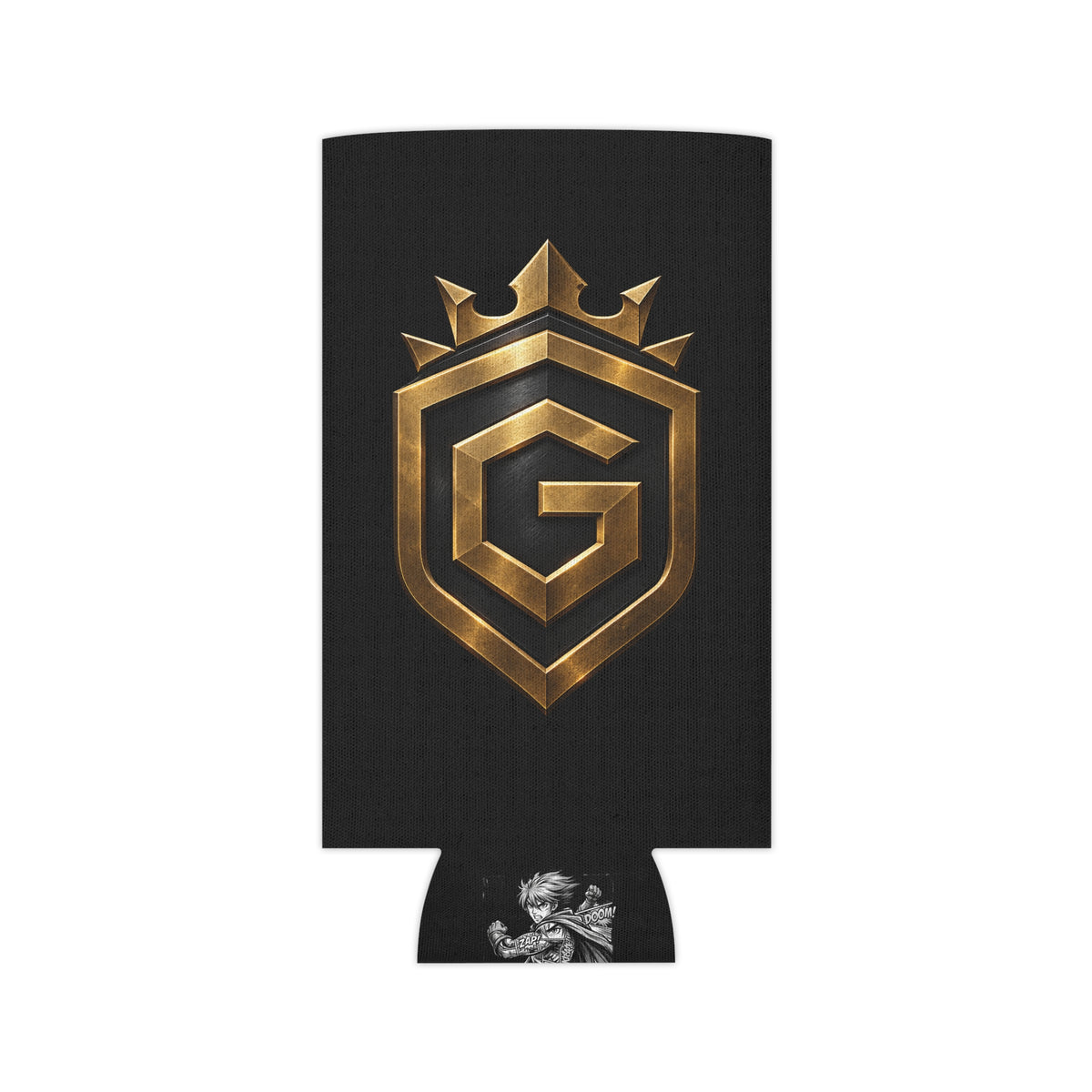 Black Can Cooler with Gold Crest – GRNGR Collectibles Logo QR
