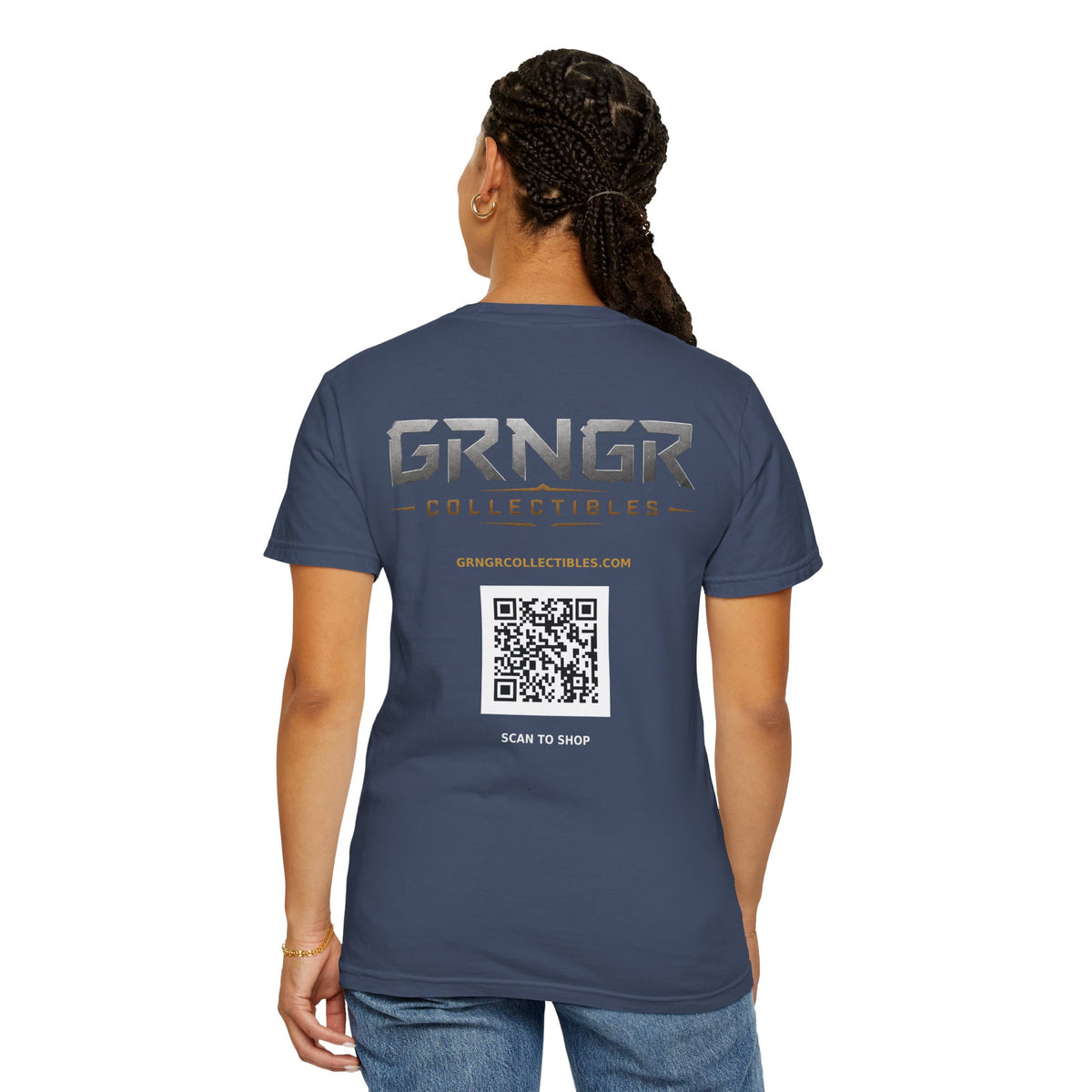 GRNGR Collectibles Logo T-Shirt — QR Back Graphic Tee