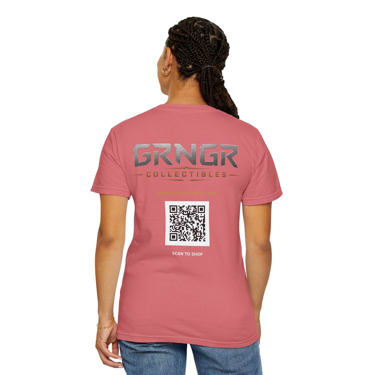 GRNGR Collectibles Logo T-Shirt — QR Back Graphic Tee