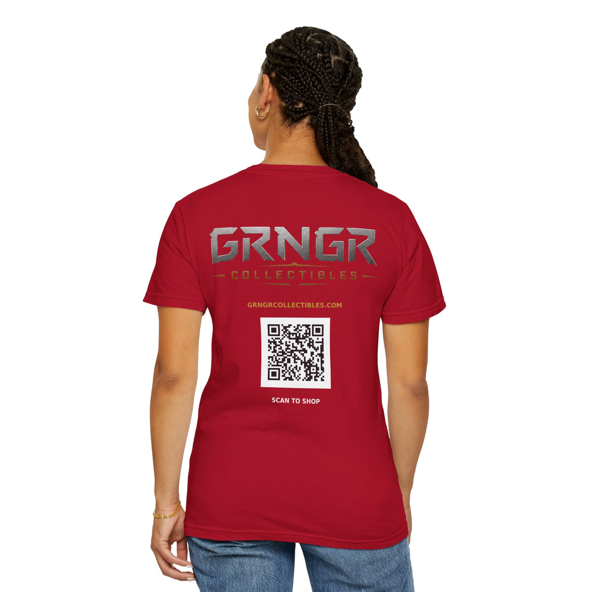 GRNGR Collectibles Logo T-Shirt — QR Back Graphic Tee