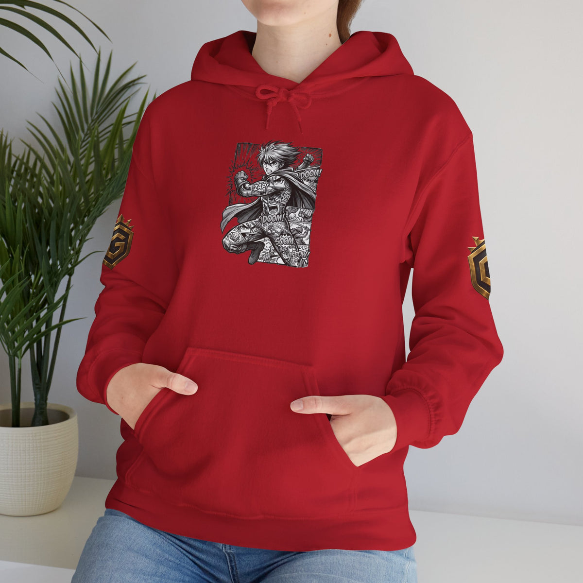 Comic Hero Illustration Hoodie - GRNGR Collectibles QR Back