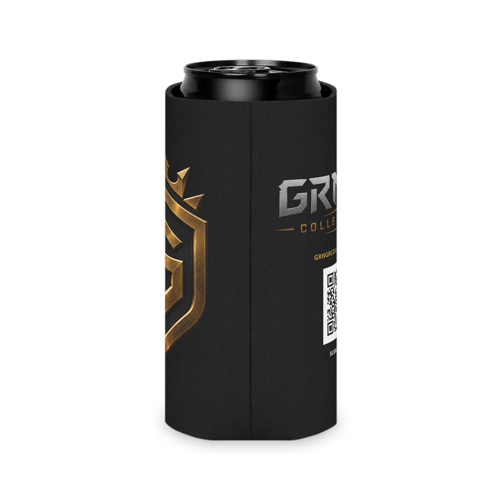 Black Can Cooler with Gold Crest – GRNGR Collectibles Logo QR