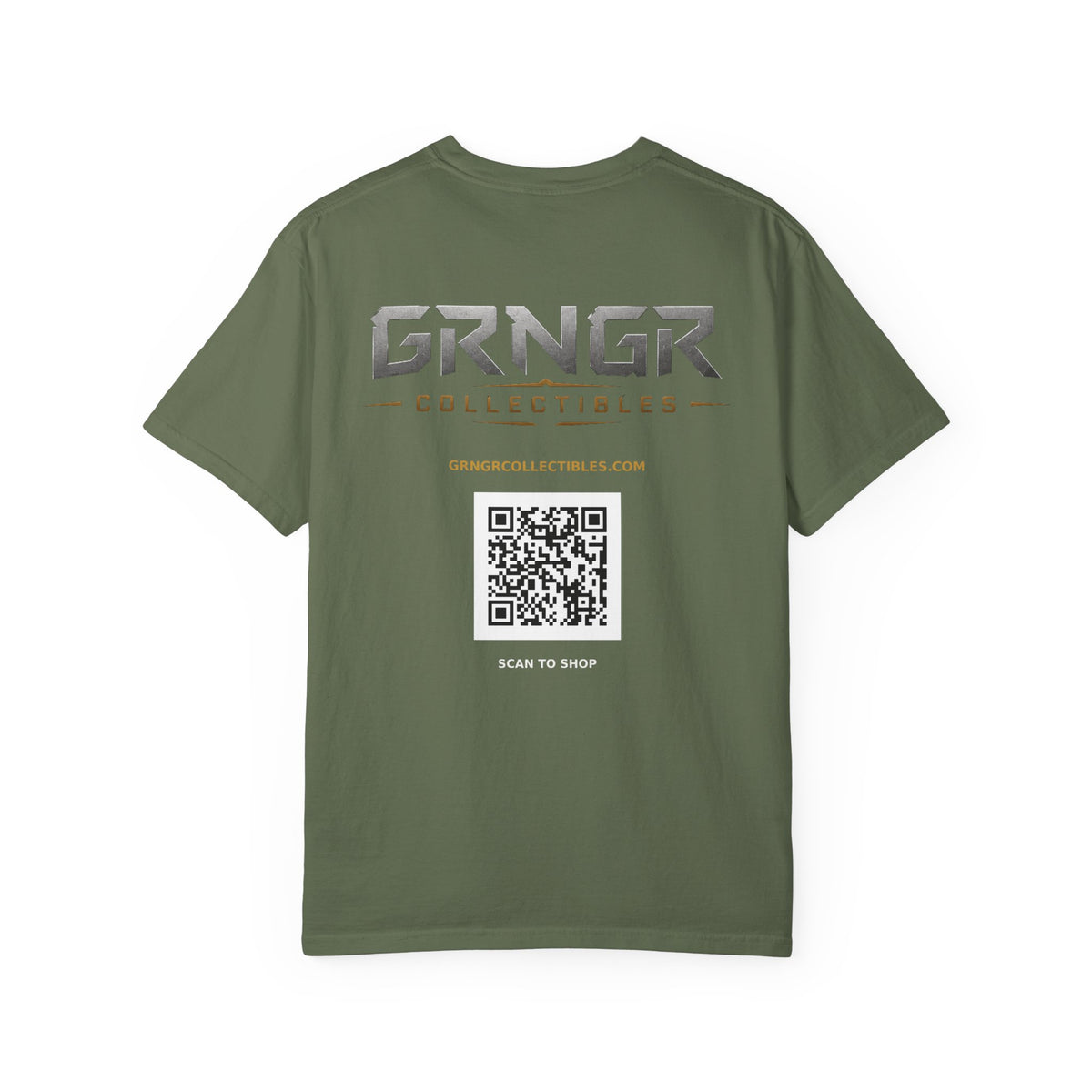 GRNGR Collectibles Logo T-Shirt — QR Back Graphic Tee