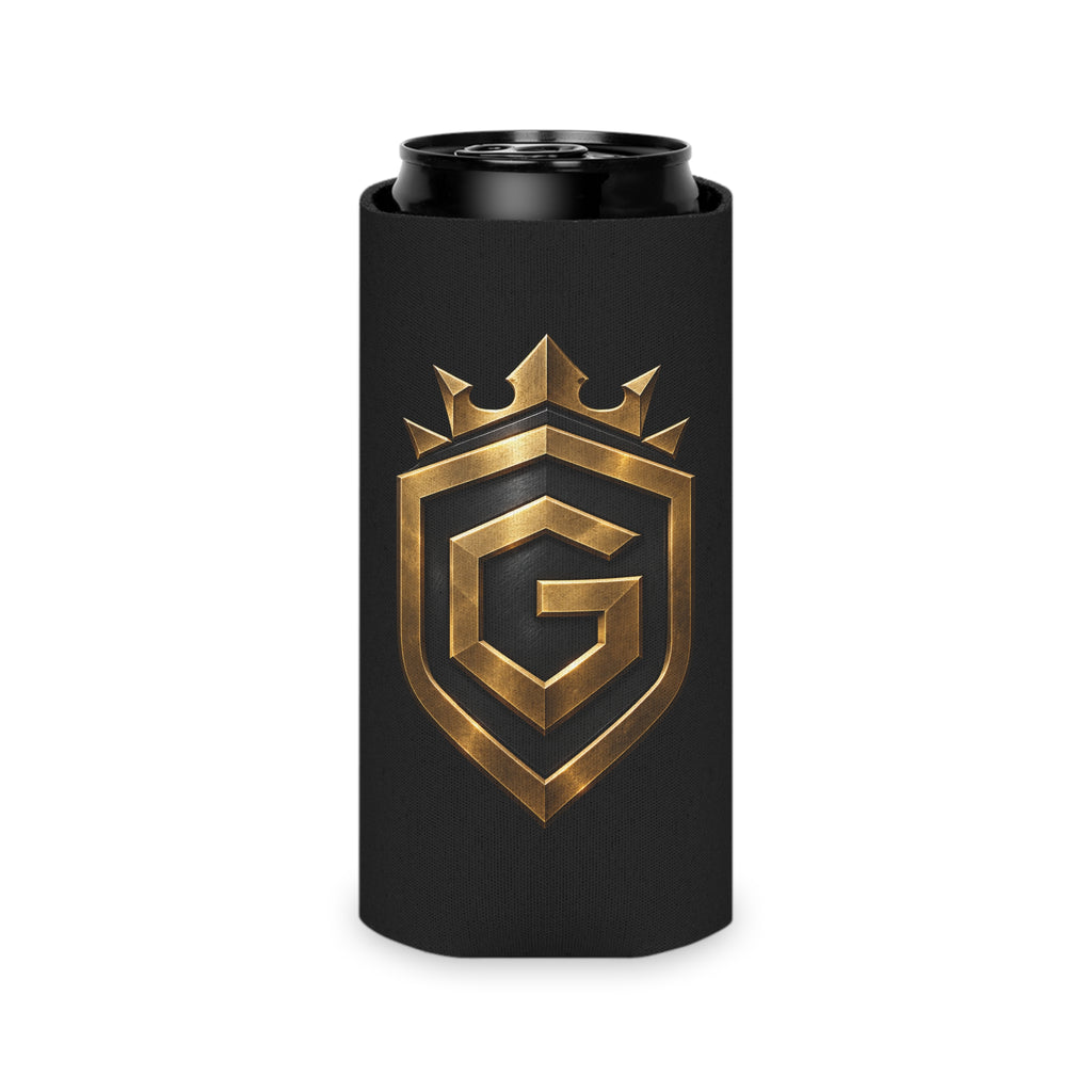 Black Can Cooler with Gold Crest – GRNGR Collectibles Logo QR