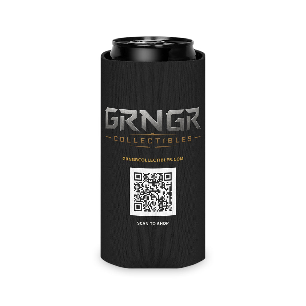 Black Can Cooler with Gold Crest – GRNGR Collectibles Logo QR