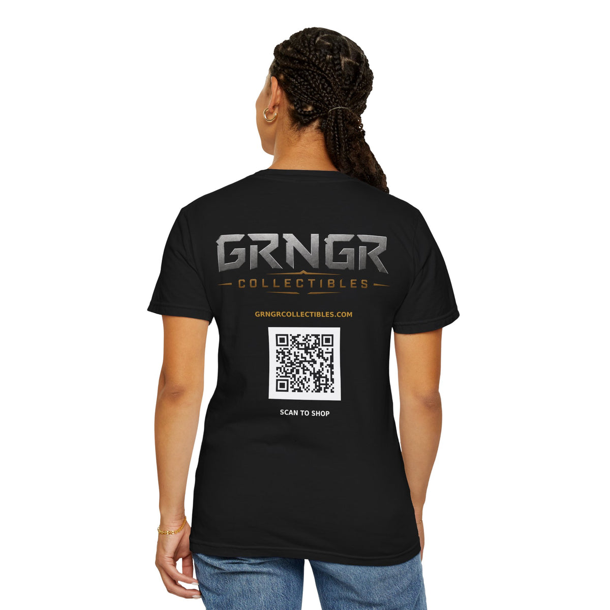 GRNGR Collectibles Logo T-Shirt — QR Back Graphic Tee