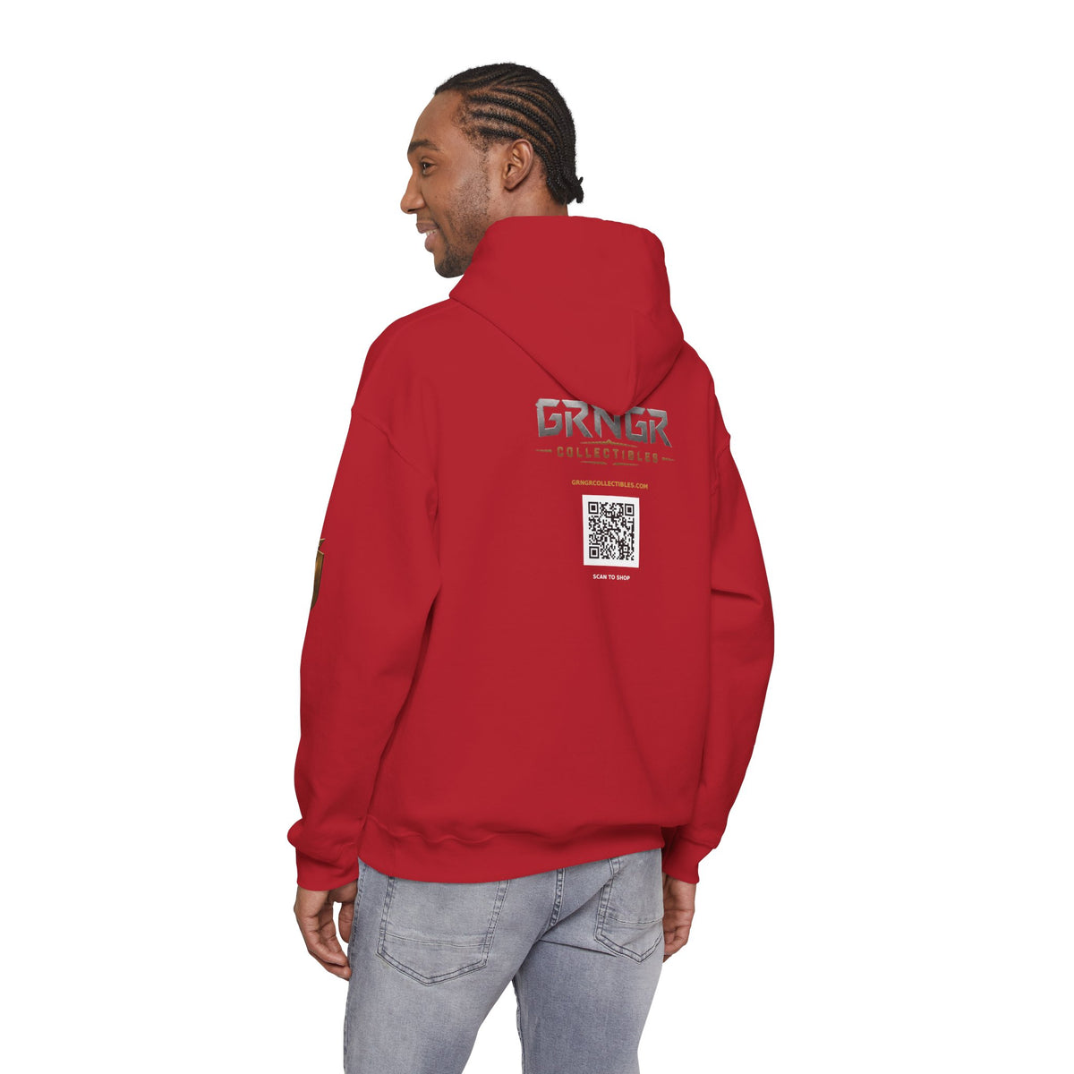 Comic Hero Illustration Hoodie - GRNGR Collectibles QR Back