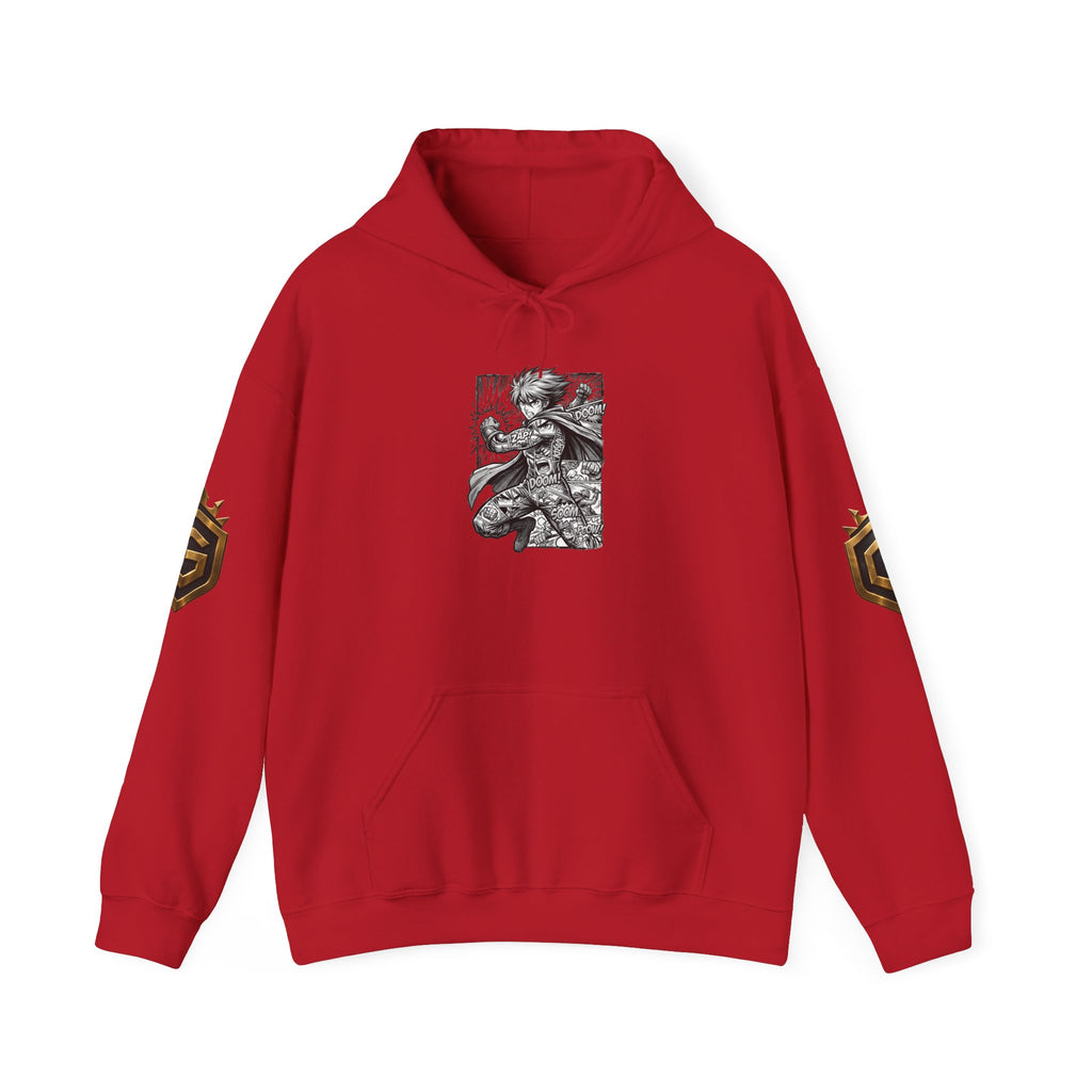 Comic Hero Illustration Hoodie - GRNGR Collectibles QR Back
