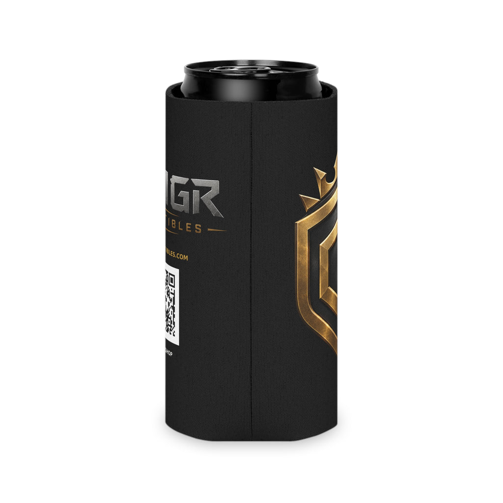 Black Can Cooler with Gold Crest – GRNGR Collectibles Logo QR