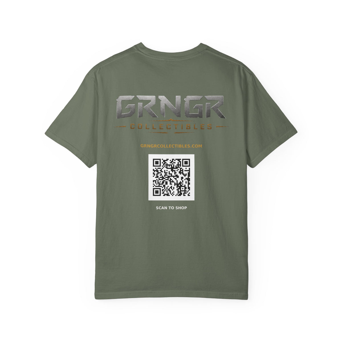 GRNGR Collectibles Logo T-Shirt — QR Back Graphic Tee