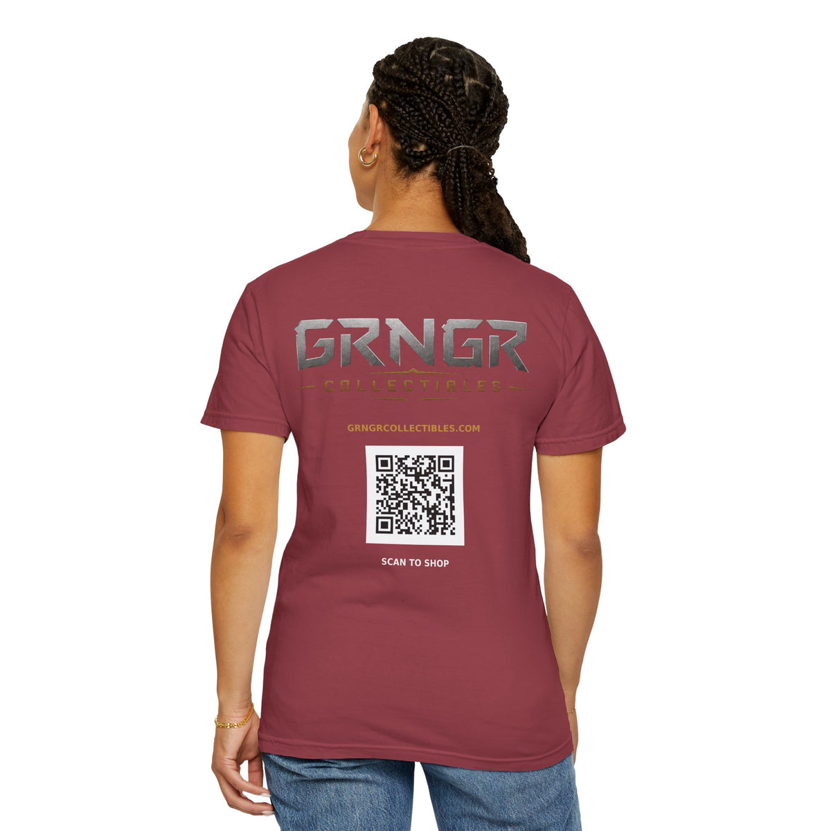 GRNGR Collectibles Logo T-Shirt — QR Back Graphic Tee
