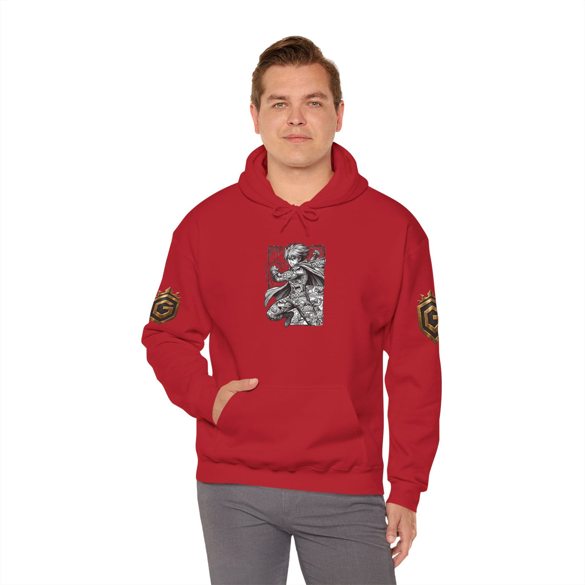 Comic Hero Illustration Hoodie - GRNGR Collectibles QR Back