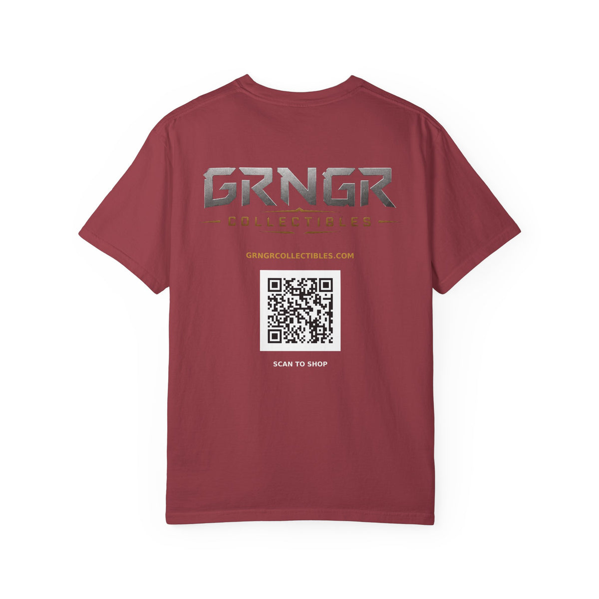 GRNGR Collectibles Logo T-Shirt — QR Back Graphic Tee