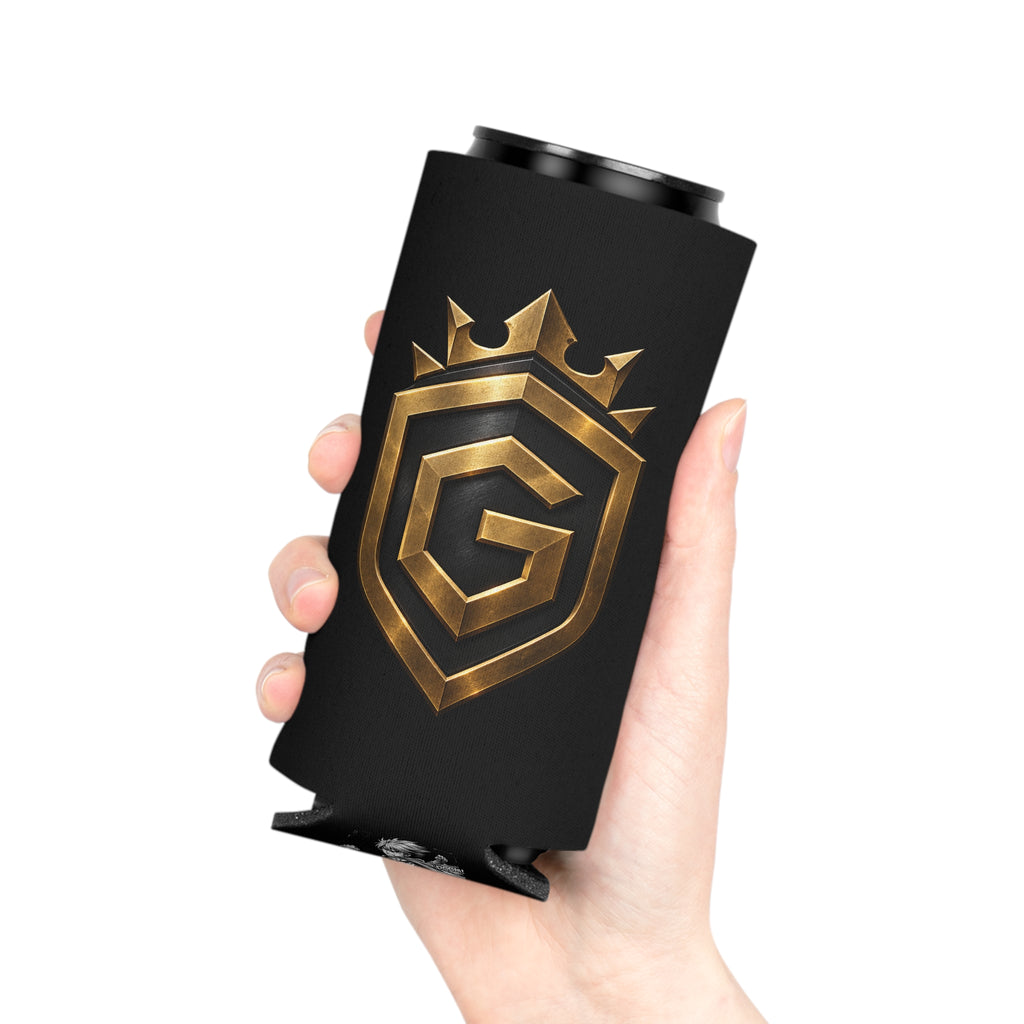 Black Can Cooler with Gold Crest – GRNGR Collectibles Logo QR
